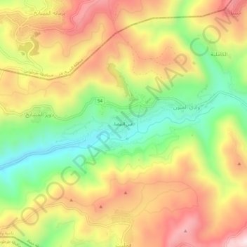 Mapa topográfico Ain al-Beida, altitude, relevo