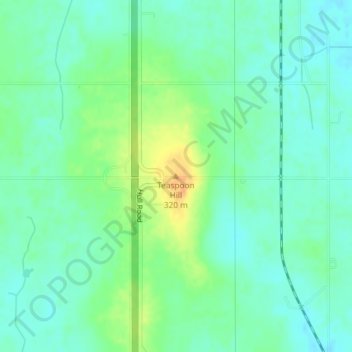 Mapa topográfico Teaspoon Hill, altitude, relevo
