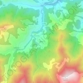 Mapa topográfico Barrio, altitude, relevo