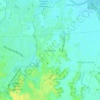 Mapa topográfico Sertajaya, altitude, relevo