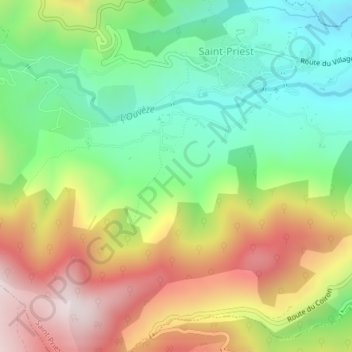 Mapa topográfico Eygasses, altitude, relevo