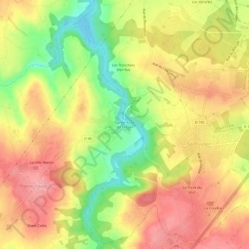 Mapa topográfico Sainte-Anne du Houlin, altitude, relevo