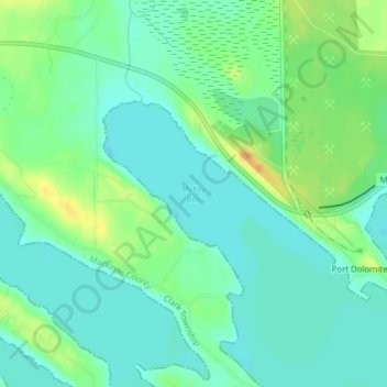 Mapa topográfico McKay Bay, altitude, relevo