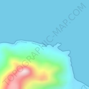 Mapa topográfico Nangka, altitude, relevo