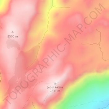 Mapa topográfico Anti-Atlas, altitude, relevo