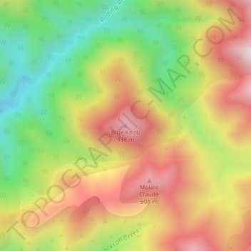 Mapa topográfico Blue Knob, altitude, relevo