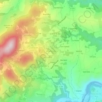 Mapa topográfico La Romanelle, altitude, relevo