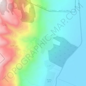 Mapa topográfico Sirmaniyah, altitude, relevo