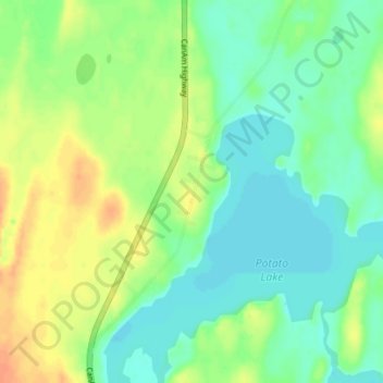 Mapa topográfico Potato Lake, altitude, relevo