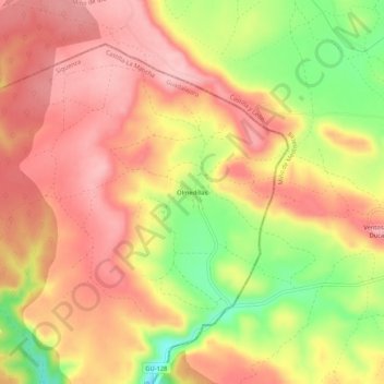Mapa topográfico Olmedillas, altitude, relevo