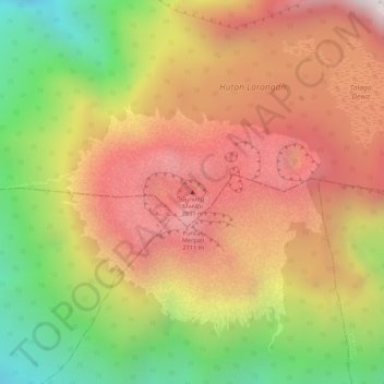 Mapa topográfico Mount Marapi, altitude, relevo