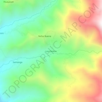 Mapa topográfico Los Cedros, altitude, relevo