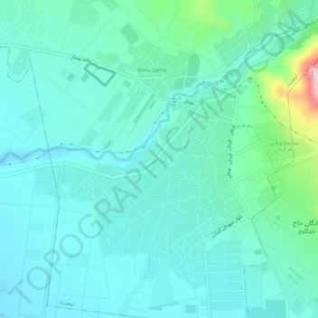 Mapa topográfico Kordan, altitude, relevo