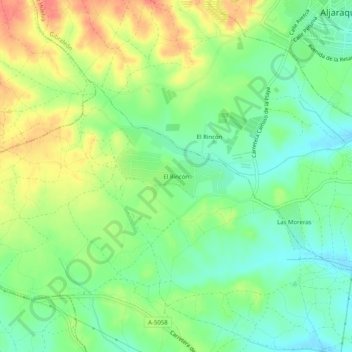 Mapa topográfico El Rincón, altitude, relevo