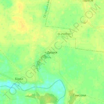 Mapa topográfico Дешки, altitude, relevo