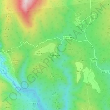 Mapa topográfico Roblelacasa, altitude, relevo