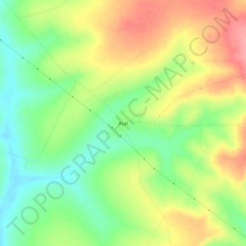 Mapa topográfico Açaí, altitude, relevo