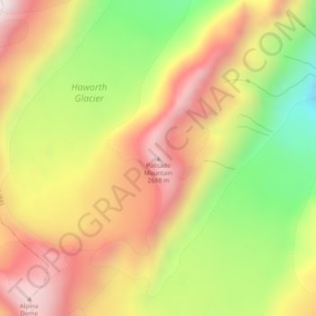 Mapa topográfico Palisade Mountain, altitude, relevo