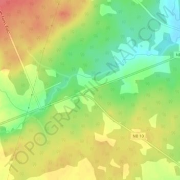 Mapa topográfico Fowlers Corner, altitude, relevo