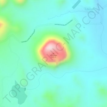 Mapa topográfico Calabazas, altitude, relevo