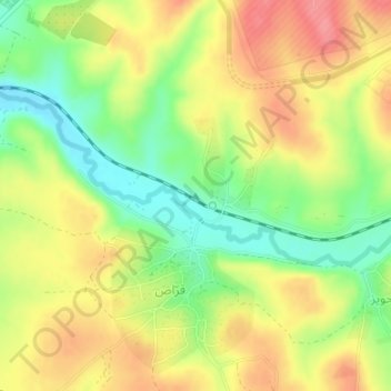 Mapa topográfico Magharat al Jamal, altitude, relevo