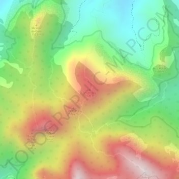 Mapa topográfico Sebastiana, altitude, relevo