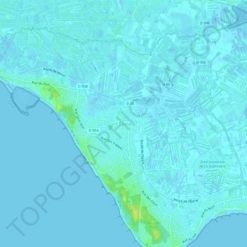 Mapa topográfico L'Épine, altitude, relevo