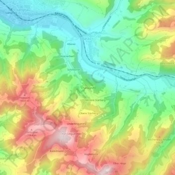 Mapa topográfico Chatzegrat, altitude, relevo