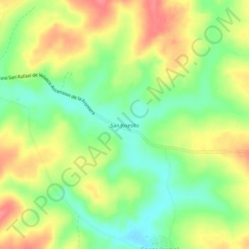 Mapa topográfico San Josesito, altitude, relevo
