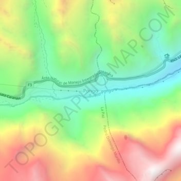 Mapa topográfico Pongo, altitude, relevo