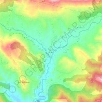 Mapa topográfico La Puebla de Roda, altitude, relevo
