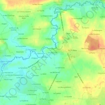 Mapa topográfico Les Aiguisons, altitude, relevo
