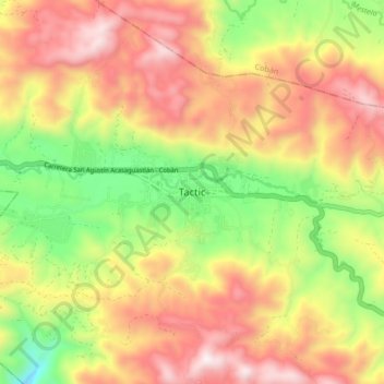 Mapa topográfico Tactic, altitude, relevo