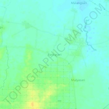 Mapa topográfico Rancasari, altitude, relevo