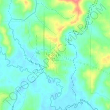 Mapa topográfico Rio Claro do Sul, altitude, relevo