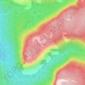 Mapa topográfico Old Crow, altitude, relevo