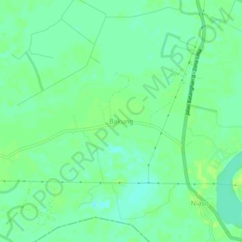 Mapa topográfico Bakung, altitude, relevo