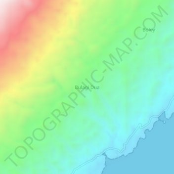 Mapa topográfico Bulagi Dua, altitude, relevo