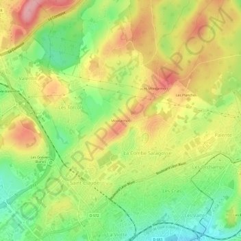 Mapa topográfico Montarmot, altitude, relevo