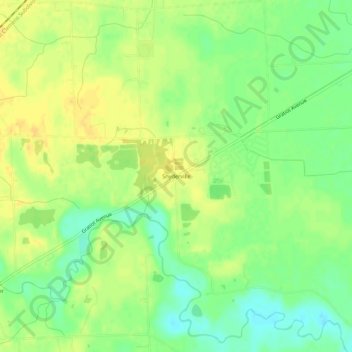Mapa topográfico Snyderville, altitude, relevo