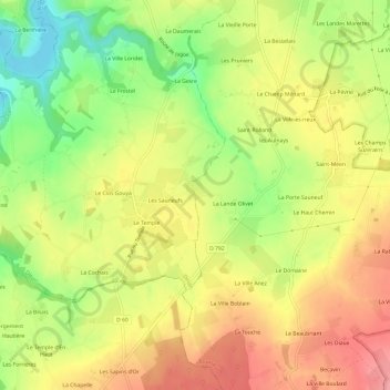 Mapa topográfico Le Clay, altitude, relevo