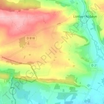 Mapa topográfico L'Errerie, altitude, relevo