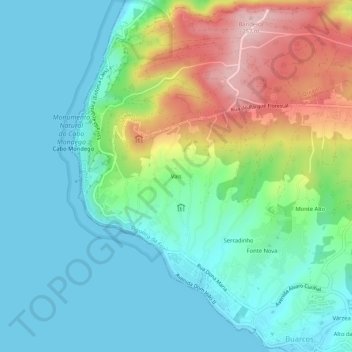 Mapa topográfico Vais, altitude, relevo