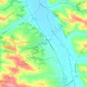 Mapa topográfico Goutemajou, altitude, relevo