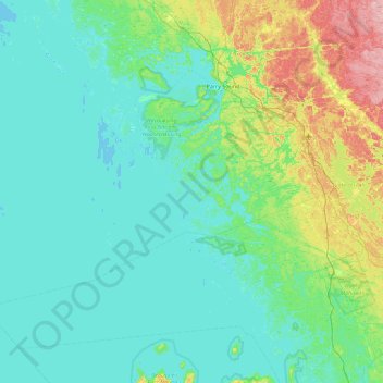 Mapa topográfico Deer Horn Island, altitude, relevo