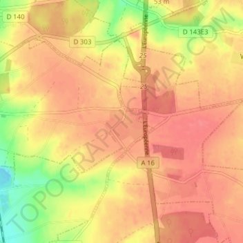 Mapa topográfico Le Bahot, altitude, relevo