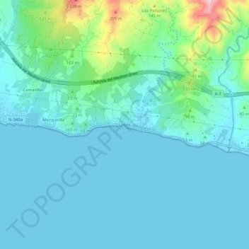 Mapa topográfico Lagos, altitude, relevo