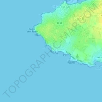 Mapa topográfico tombeau d'Almonzor, altitude, relevo
