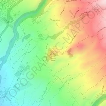 Mapa topográfico Piton de Bassin Martin, altitude, relevo