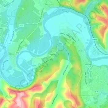 Mapa topográfico Salapissou, altitude, relevo